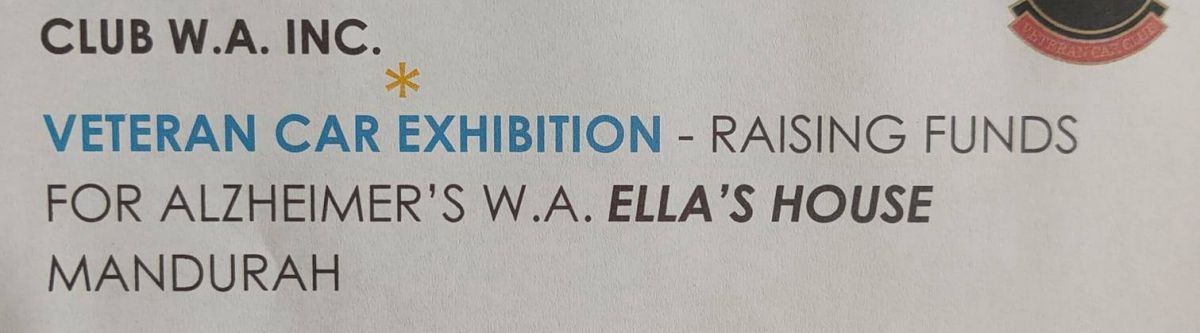 Dementia Awareness Month Fundraiser - Veteran Car Exhibition (WA) Cover Image
